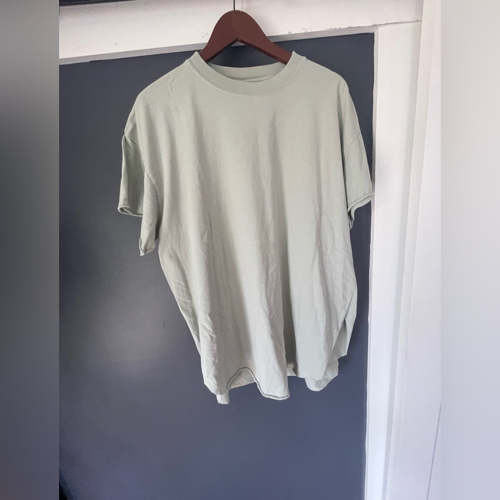 PEBBY BASICS DUSTY AQUA SIDE SLIT TEE - Dusty Aqua / XL